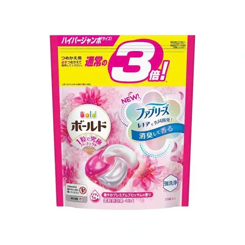 Viên Giặt Xả Gelball 4D P&G - Hương Oải Hương & Mẫu Đơn, 4 Trong 1, Kháng Khuẩn, Phù Hợp Với Máy Giặt, Túi 33 Viên, Nhật Bản