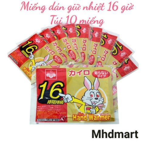 Miếng Dán Giữ Nhiệt Nhật Bản Kairo - Sưởi Ấm Cơ Thể, Chống Lạnh, Thời Gian Duy Trì 12-16h, Dùng Khi Chơi Thể Thao, Ra Ngoài