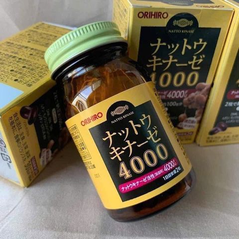 Viên Uống Hỗ Trợ Phòng Chống Đột Quỵ Nattokinase Orihiro 4000 FU - Tăng Cường Lưu Thông Máu, Bổ Não, 60 Viên Nhật Bản