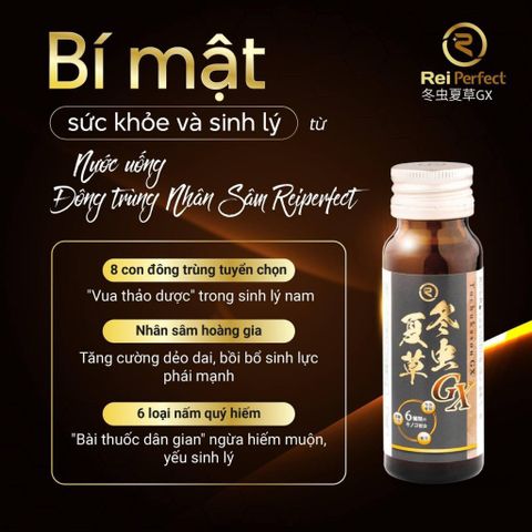 Nước Uống Đông Trùng Hạ Thảo Tochukasou GX Reiperfect - Hỗ Trợ Sức Khỏe, Tăng Cường Miễn Dịch (Hộp 10 Chai x 50ml)