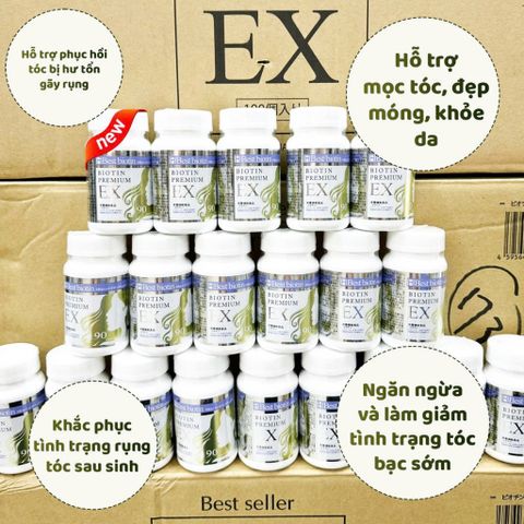 Viên uống hỗ trợ mọc tóc Best Biotin Premium Ex Nhật Bản - Hộp 90 viên( Mẫu mới nhất ) 403197