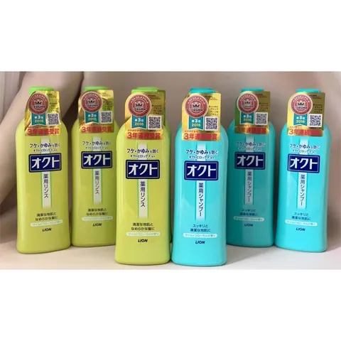 Dầu Gội & Dầu Xả Lion Okuto Nhật Bản - Bộ 2 Chai Giảm Gàu, Khử Mùi, Phù Hợp Với Da Nhạy Cảm