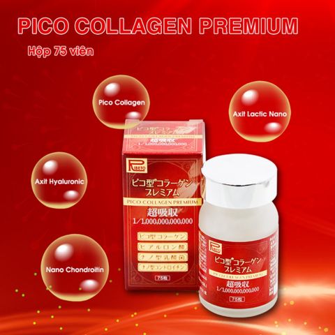 [ HSD 12.2024 ] Viên uống Collagen Pico Premium Ribeto Shoji 300mg 75 viên 403205