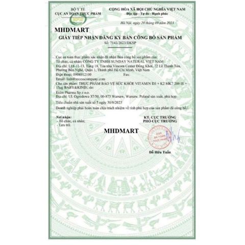 Vitamin D3 K2 MK7 200IE Sunday Natural 20 ml Đức, hàng nhập khẩu có mã QR 403225