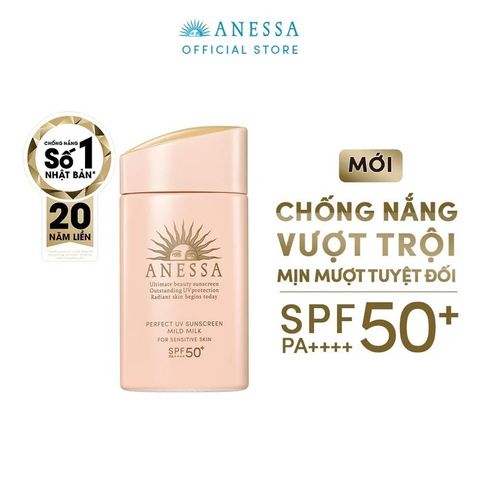 Sữa Chống Nắng Anessa UV SPF50+/PA++++ 60ml - Dưỡng Da Nhạy Cảm, Chống Nắng Tối Đa, Không Gây Khô, Phù Hợp Mọi Loại Da