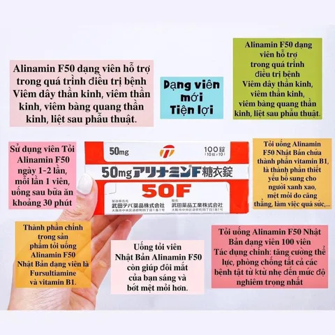 Viên Tỏi Alinamin F50 Nhật Bản - Hỗ Trợ Tăng Đề Kháng và Phục Hồi Sức Khỏe, Hộp 100 Viên Thực Phẩm Bổ Sung Vitamin B1