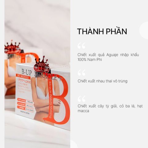 Viên Uống Hỗ Trợ Tăng Kích Thước Ngực & Cơ Thể B-UP Nhật Bản - Tăng Cường Sắc Đẹp Da, Tóc, Tạo Đường Cong Quyến Rũ