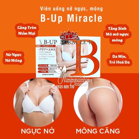 Viên Uống Hỗ Trợ Tăng Kích Thước Ngực & Cơ Thể B-UP Nhật Bản - Tăng Cường Sắc Đẹp Da, Tóc, Tạo Đường Cong Quyến Rũ