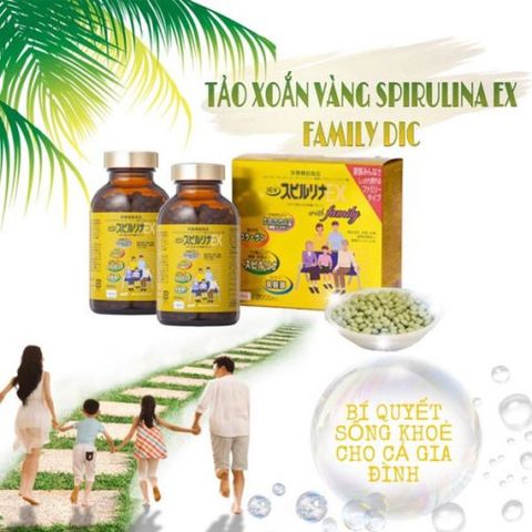 Tảo Vàng Spirulina EX Nhật Bản Cao Cấp - Hỗ Trợ Sức Khỏe Và Làm Đẹp Da - Set 2 Lọ 1000 Viên mỗi lọ