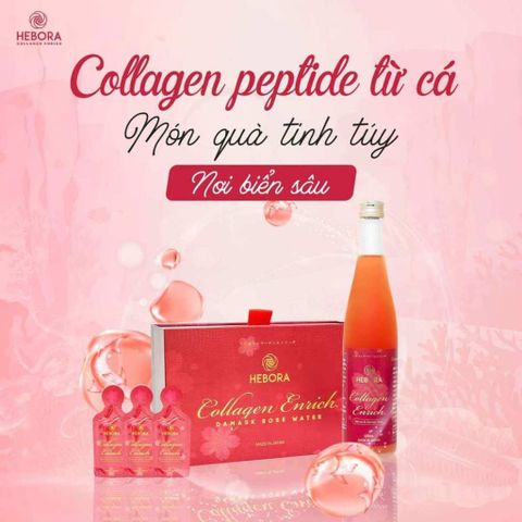 Nước Uống Collagen Hebora Enrich 500ml - Hỗ Trợ Làm Đẹp Da, Giảm Lão Hóa, Dạng Túi 28 Gói - Hàng Nhập Khẩu Nhật Bản