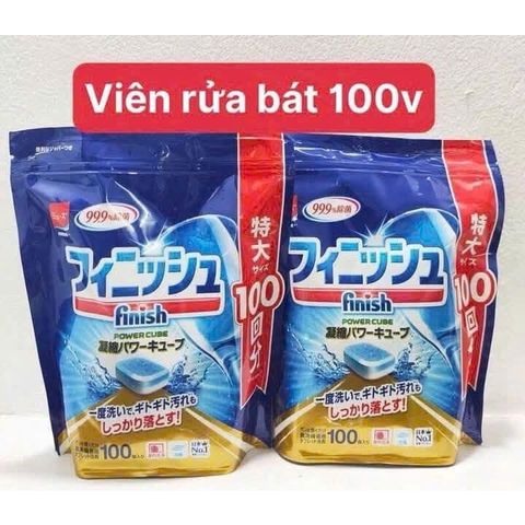 Viên rửa bát Finish Nhật Bản 100/150 viên - Giải pháp tẩy rửa mạnh mẽ cho chén bát và đồ dùng bếp luôn sạch bóng