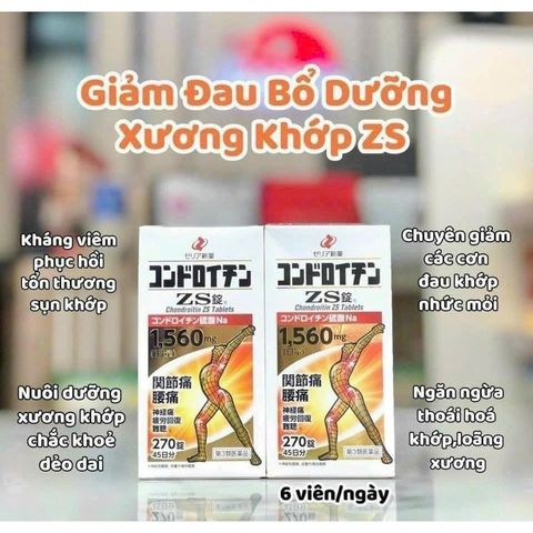 Viên uống hỗ trợ xương khớp Chondroitin ZS Nhật Bản - Cải thiện sự linh hoạt và giảm đau khớp, 270 viên bổ sung sức khỏe xương khớp