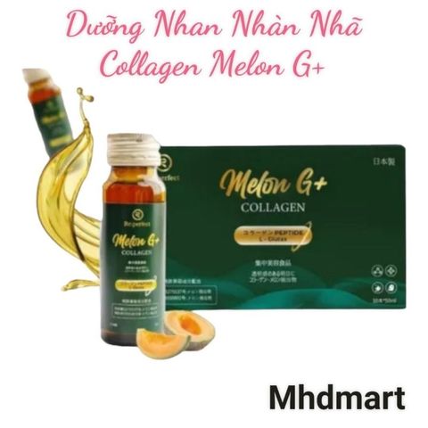 Nước Uống Collagen Melon G+ Reiperfect Nhật Bản - Chống Lão Hóa, Dưỡng Trắng Da, Tăng Cường Đàn Hồi, 10 Lọ x 50ml