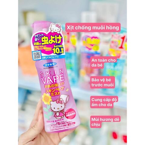 Xịt Chống Muỗi và Côn Trùng Skin Vape Nhật Bản 200ml - An Toàn Cho Trẻ Em Từ 6 Tháng Với Chiết Xuất Tự Nhiên, Độ Ẩm Thích Hợp