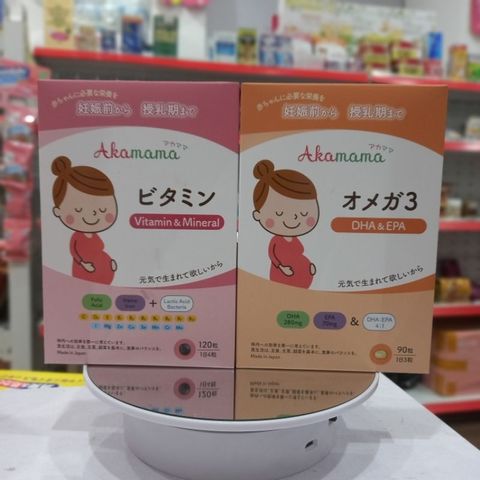 Combo Viên Uống Sắt, Vitamin & DHA/EPA cho Bà Bầu AKAMAMA Nhật Bản - Bổ Sung Canxi, Vitamin D3 & K2 Cho Mẹ và Thai Nhi