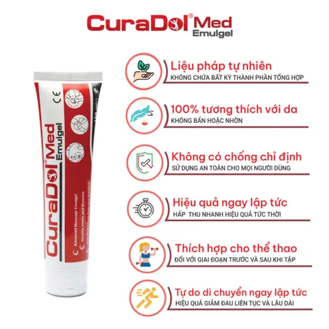 Gel Bôi Giảm Đau Xương Khớp CuraDolMed 100ml - Giảm đau cơ, bong gân, viêm xương, hỗ trợ phục hồi, sản phẩm tự nhiên nhập khẩu chính ngạch