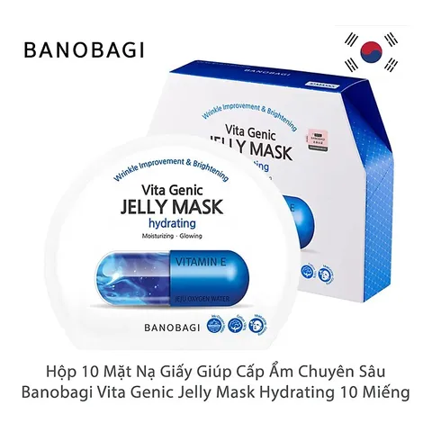 Mặt Nạ Dưỡng Da Vita Genic Jelly Mask BANOBAGI Hàn Quốc - Hộp 10 Miếng, Cung Cấp Vitamin Và Dưỡng Ẩm Cho Da Rạng Rỡ