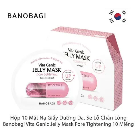 Mặt Nạ Dưỡng Da Vita Genic Jelly Mask BANOBAGI Hàn Quốc - Hộp 10 Miếng, Cung Cấp Vitamin Và Dưỡng Ẩm Cho Da Rạng Rỡ