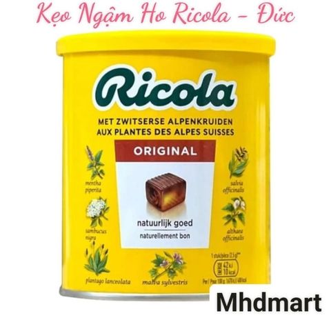 Kẹo Ngậm Ho Thảo Mộc Ricola Original 250g - Sản Phẩm Cao Cấp Từ Đức Giúp Giảm Ho Và Khàn Họng với 13 Loại Thảo Dược Tự Nhiên