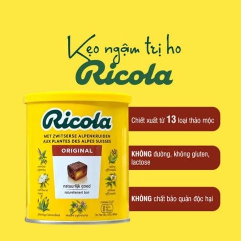 Kẹo Ngậm Ho Thảo Mộc Ricola Original 250g - Sản Phẩm Cao Cấp Từ Đức Giúp Giảm Ho Và Khàn Họng với 13 Loại Thảo Dược Tự Nhiên