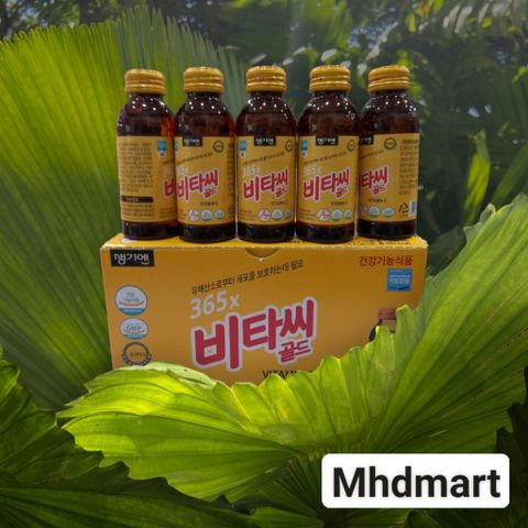 Nước Tăng Lực Vitamin C Gold 365 Hàn Quốc - Hộp 10 Chai 100ml Bổ Sung Năng Lượng và Tăng Cường Hệ Miễn Dịch