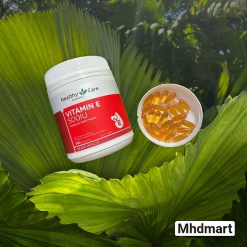 Viên uống Vitamin E Healthy Care 500IU - Hỗ trợ làm đẹp da và tóc, xuất xứ Úc, hộp 200 viên, ngăn ngừa lão hóa, tốt cho tim mạch