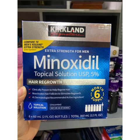 Hộp 6 Lọ Serum Mọc Râu Tóc Minoxidil 5% Kirkland Cho Nam - Giải Pháp Hiệu Quả Cho Tóc Mọc Mới Và Đầy Đủ Dưỡng Chất