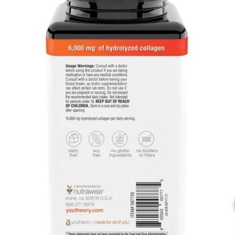 Viên uống Collagen Youtheory Advanced Formula 390 Viên - Hỗ trợ làm đẹp da và khỏe khớp, Collagen Type 1, 2, 3 của Mỹ