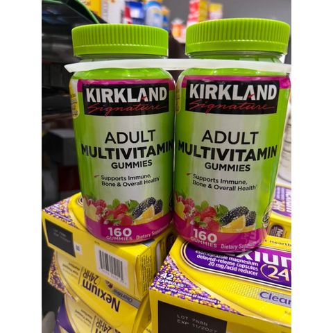 Kẹo dẻo Kirkland Signature Adult Multivitamin Gummies 160 viên - Bổ sung Vitamin C, D, E tự nhiên cho sức khỏe tốt hơn