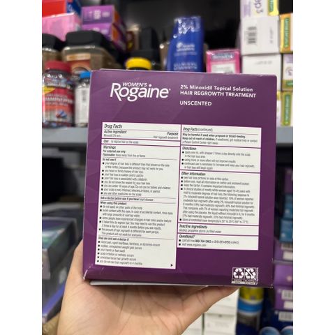 Rogaine 2% Minoxidil - Bộ sản phẩm mọc tóc dành cho nữ đến từ Mỹ - Chăm sóc tóc hiệu quả, giảm rụng tóc, cải thiện tóc thưa