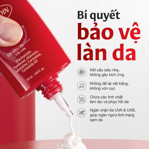 Kem Chống Nắng Aladdin RX DA500 BARRIER PROTECTION SPF50+/PA++++ 50ml - Bảo Vệ Da Nhạy Cảm, Dưỡng Ẩm và Lớp Trang Điểm Tự Nhiên