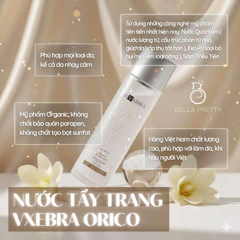 Nước Tẩy Trang Orico Vxebra - Micellar Water Thiên Nhiên Cho Mọi Loại Da, Tẩy Trang Hiệu Quả Không Gây Kích Ứng