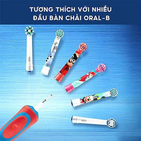 Bàn Chải Điện Oral-B Vitality Kids - Thiết Kế Dễ Thương, Công Nghệ Làm Sạch Tiên Tiến Cho Trẻ Em, Khuyến Khích Chăm Sóc Răng Miệng