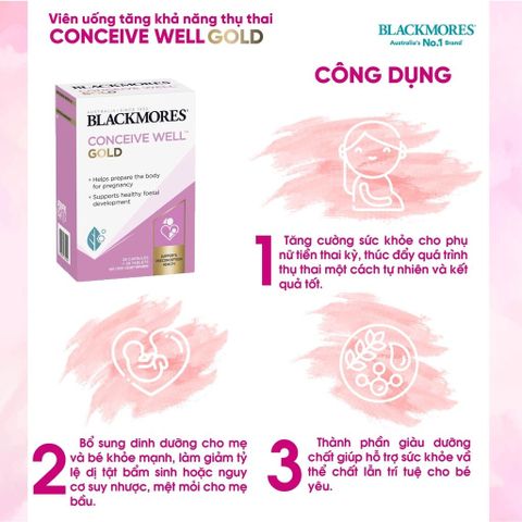 Viên Uống Hỗ Trợ Thụ Thai Blackmores Conceive Well Gold 56 Viên