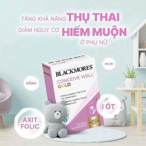 Viên Uống Hỗ Trợ Thụ Thai Blackmores Conceive Well Gold 56 Viên