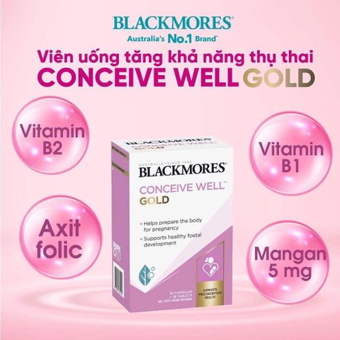 Viên Uống Hỗ Trợ Thụ Thai Blackmores Conceive Well Gold 56 Viên