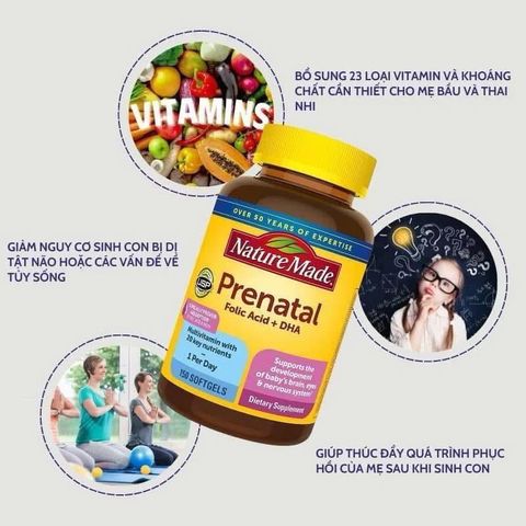 Vitamin Tổng Hợp Cho Mẹ Bầu Nature Made Prenatal 150 Viên - Bổ Sung Dinh Dưỡng Thiết Yếu Cho Mẹ và Bé Trong Thời Kỳ Mang Thai