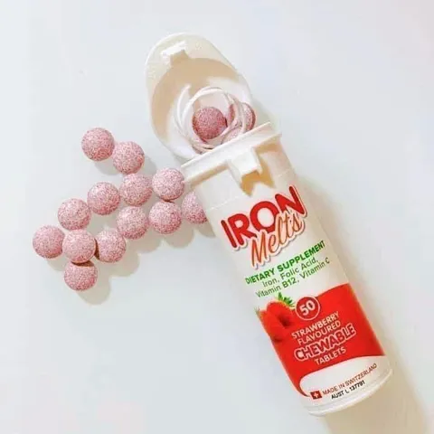 Viên Ngậm Bổ Sung Sắt Iron Melts 50 Viên Chính Hãng Úc | Hỗ Trợ Bổ Máu, Bổ Sung Sắt Dễ Hấp Thụ