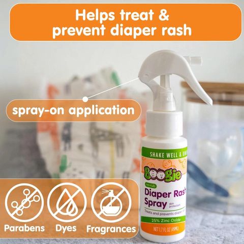 Xịt Giảm Hăm Boogie Diaper Rash Cream Spray 1.7 Fl Oz - Dưỡng Da Nhạy Cảm Cho Trẻ Sơ Sinh, An Toàn Từ Thiên Nhiên