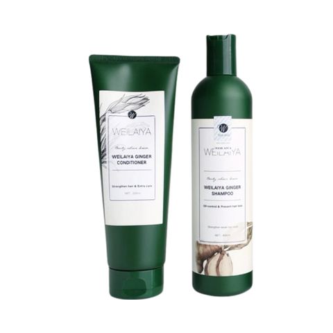 Cặp Dầu Gội Xả Weilaiya Gừng Trắng 400ml - Ngăn Rụng Tóc, Làm Sạch Da Đầu, Kích Thích Mọc Tóc Tự Nhiên