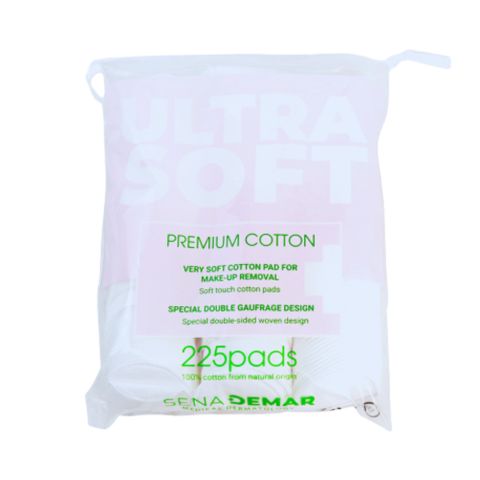 Bông Tẩy Trang Sendemar 100% Cotton 225 Miếng/Túi - Mềm Mịn, Không Xơ Bông