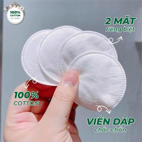 Bông Tẩy Trang Sendemar 100% Cotton 225 Miếng/Túi - Mềm Mịn, Không Xơ Bông