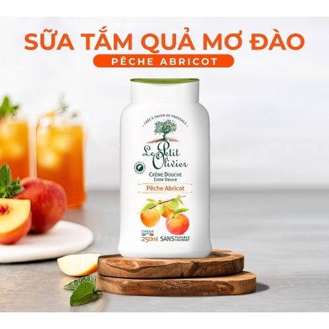 Sữa Tắm Le Petit Olivier Mơ Đào 250ml - Dưỡng Ẩm, Làm Sáng Da, Ngừa Mụn, Hương Thơm Từ Pháp 403753