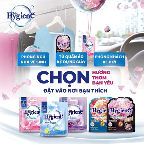 Túi Thơm Hygiene Thái Lan 8g Hương Nước Hoa - Khử Mùi Ẩm Mốc, Treo Tủ Quần Áo, Thơm Phòng Ngủ, Chiết Xuất Tự Nhiên