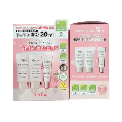 Sét 3 Tuýp Kem Chống Nắng d'Alba Hồng Và Tím 50+50+20ml (120ml) – Dưỡng Sáng, Chống Nắng SPF Cao 403764