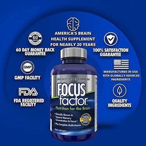 Viên Uống Focus Factor Nutrition For The Brain 180 Viên Chính Hãng USA – Thực Phẩm Bổ Sung Vitamin & Khoáng Chất