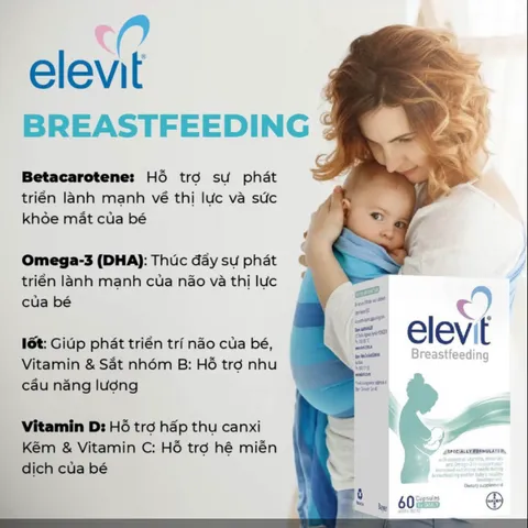 Vitamin bà bầu Elevit Vitamin Tổng Hợp Cho Mẹ Sau Sinh 60 Viên