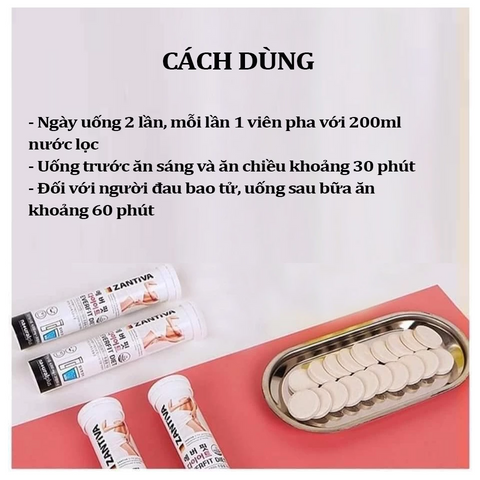 Viên Sủi Giảm Cân Zantiva Trắng - Hỗ Trợ Giảm Cảm Giác Thèm Ăn, Thanh Lọc Cơ Thể, Dễ Uống, 20 Viên Hàng Ngày
