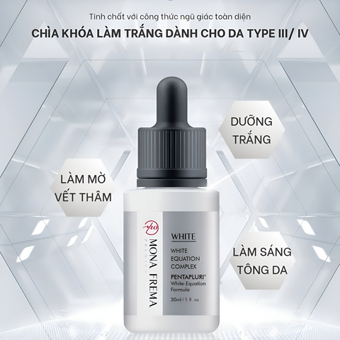Serum làm trắng da Mona Frema White-Equation Complex - Giảm sạm màu, mờ đốm đen, đều màu da, chiết xuất tự nhiên, chăm sóc da hiệu quả
