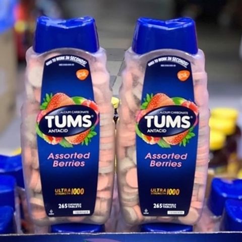 Viên nhai Tums Antacid Assorted Berries 265 viên – giảm ợ nóng